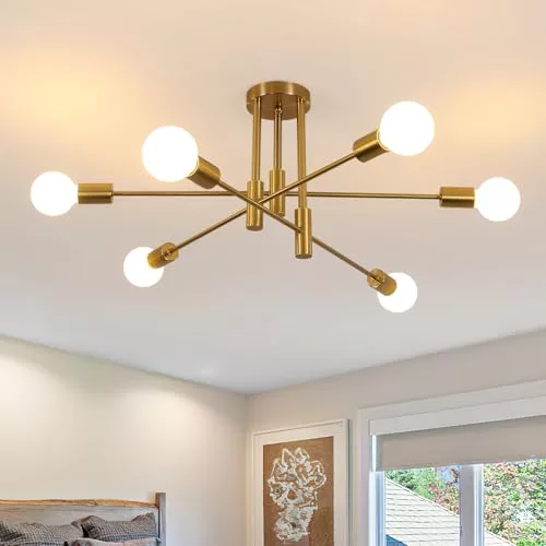 Comely Lámpara de Araña Industrial, 6 Luces E27 Lámpara Colgante Techo