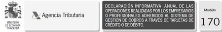 Modelo 170: declaración informativa de los cobros realizados con tarjetas