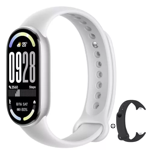 Xiaomi Smart Band 10 - Pulsera de Actividad, Autonomía de hasta 21 días, 1.72" Pantalla AMOLED con Tasa de refresco de 60 Hz, 5ATM,Sensor de Frecuencia Cardíaca, App Mi Fitness, Plata-(Versión ES)