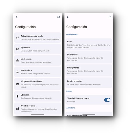 Breezy Weather Ajustes