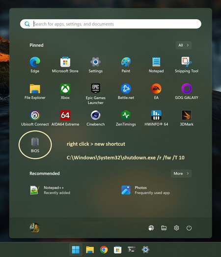 Bios Acceso Directo Recurso