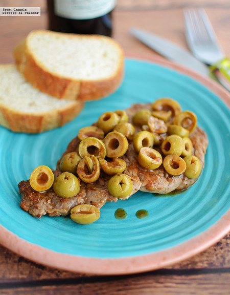 Bistec con aceitunas. Receta sencilla