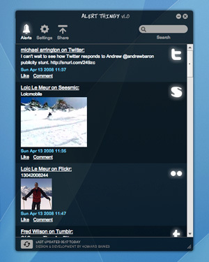 AlertThingy, cliente de escritorio para FriendFeed