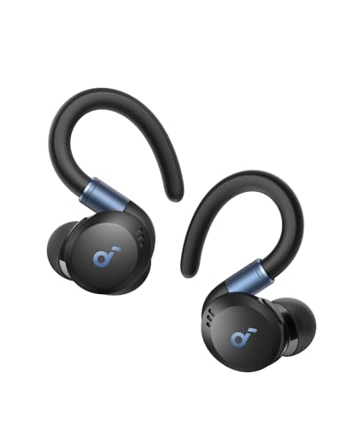 Soundcore Sport X20 Auriculares inalámbricos Deportivos cancelación de Ruido, Ganchos giratorios y Extensibles, Graves Profundos, Impermeables IP68, Resistentes al Sudor y al Polvo,Larga reproducción