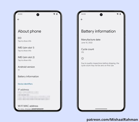 Batería Android 14 QPR1