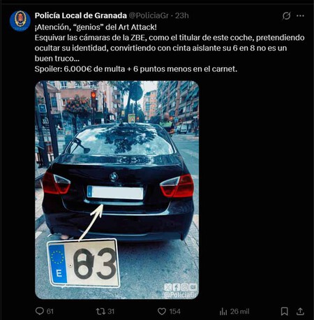 Tuit Policía Local de Granada ZBE