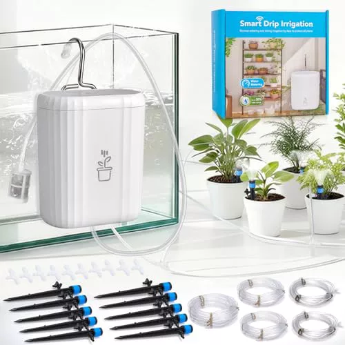 Sistema De Riego Automático Wifi, Sistema De Riego Automático De Plantas En Macetas En Interiores Controlado Por App, Kit De Riego Por Goteo DIY, Con Alarma De Escasez De Agua, Cronómetro Programable