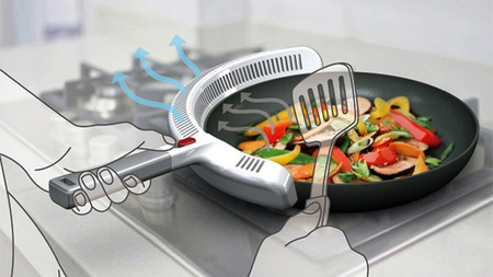 Conceptos innovadores para el hogar inteligente: una sartén para cocinar sin humos