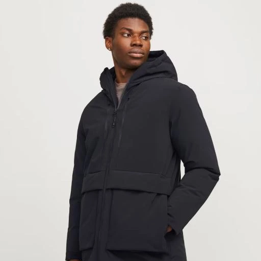 Jack & Jones - Abrigo confort acolchado concierre mediante cremallera  cuello con capucha de hombre.