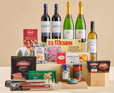 Lote De Navidad 4 Dulces Embutido Iberico Conservas Vinos Y Cava