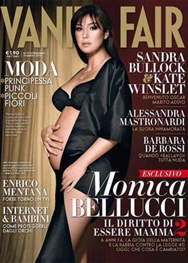 Monica Bellucci posa embarazadísima y muy sexy para Vanity Fair