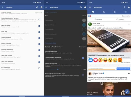 Frost を介したモバイル上の Facebook