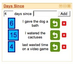 Days Since, widget para iGoogle para conocer los días que transcurren desde cualquier actividad