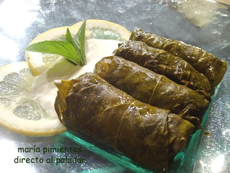 Dolmades de arroz. Receta griega