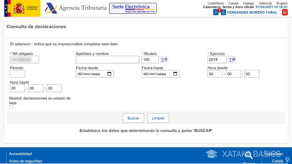 Cómo consultar las declaraciones de la renta presentadas en años anteriores