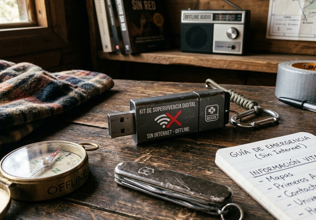 Alguien ha creado un USB con un kit de supervivencia perfecto si se cae internet. Es la mejor idea para el próximo apagón
