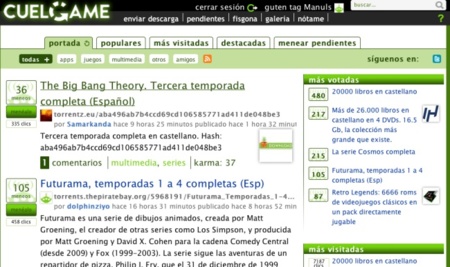 Cuélgame, el Menéame de las descargas