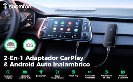 Adaptador Inalámbrico para Android Auto y Apple Carplay de Soomfon
