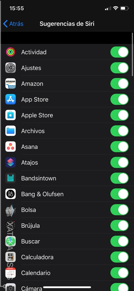 Lista Sugerencias Siri