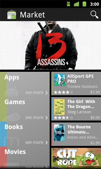 Google renueva Android Market, añade libros y películas