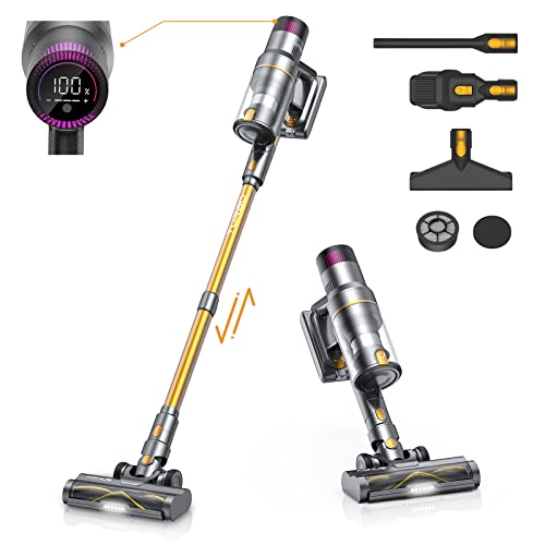 aonus A9 Aspiradora sin Cable, 40000Pa/500W Aspirador Escoba sin Cable Potente, Aspiradora 8 en 1 con Pantalla Táctil, Autonomía 60 Min Batería Extraíble, para Hogar Suelos Alfombras Pelo de Mascotas