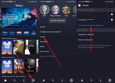 Disney Plus セッションの削除
