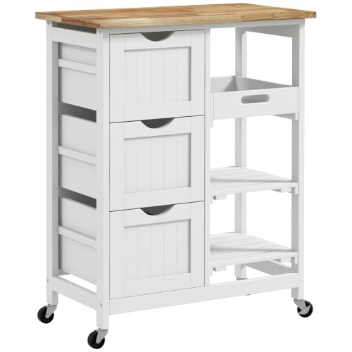 HOMCOM Carro de Cocina con Ruedas 