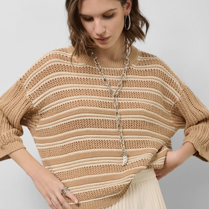 Roberto Verino - Jersey de mujer manga francesa punto calado.