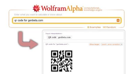 Crea tus códigos QR con Wolfram Alpha