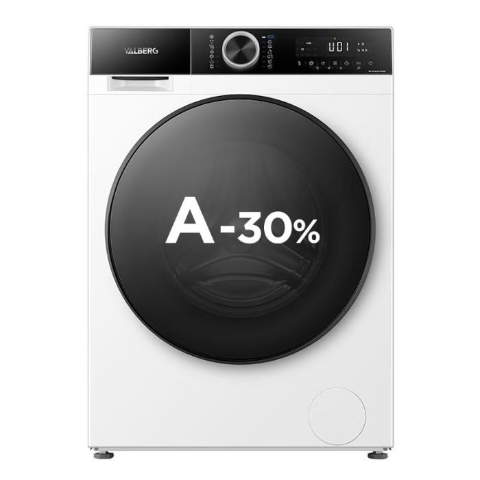 Front Loading Washing Machine, 9kg, 1400rpm, Class A-30%, Ideal for 4 Persons, VALBERG WF 914 A-30 F W180C
