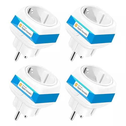 Meross Mini Wifi Enchufe Inteligente Compatible con HomeKit Siri Alexa Google Home, Pack de 4