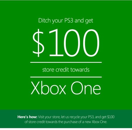 Microsoft hace descuentos de 100 dólares en Xbox One a cambio de una PS3