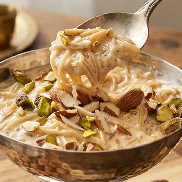 Olvídate del arroz con leche: estos fideos con leche, almendra y pistache te harán amar aún más el postre