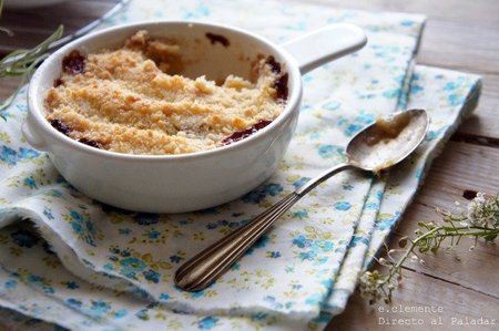 Crumble de pera y plátano. Receta
