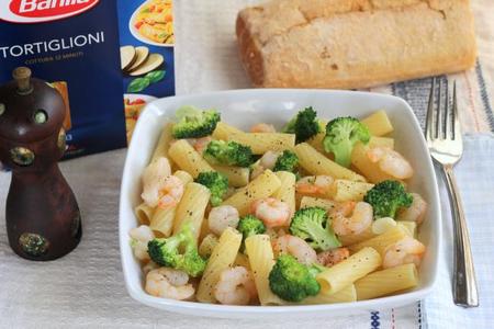 Receta de Tortiglioni con brócoli y gambas
