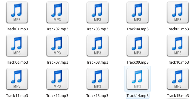 Archivos MP3 sin nombrar