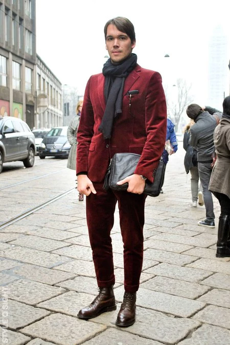 Trendencias Hombre Terciopelo Street Style 2018 07