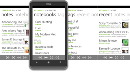 Llega Evernote para Windows Phone 7
