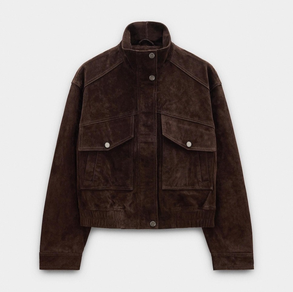 Parfois
Cazadora de mujer 100% piel con cuello alto en liso