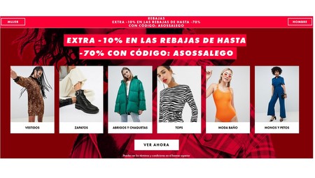 Código de descuento del 10% extra en Asos para articulos que ya están rebajados hasta un 70%