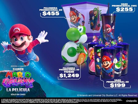 Palomera Mario Galaxy Cinemex Vaso