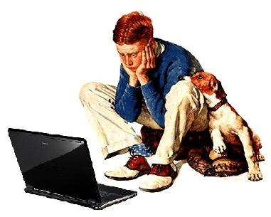 Adolescente utilizando Internet