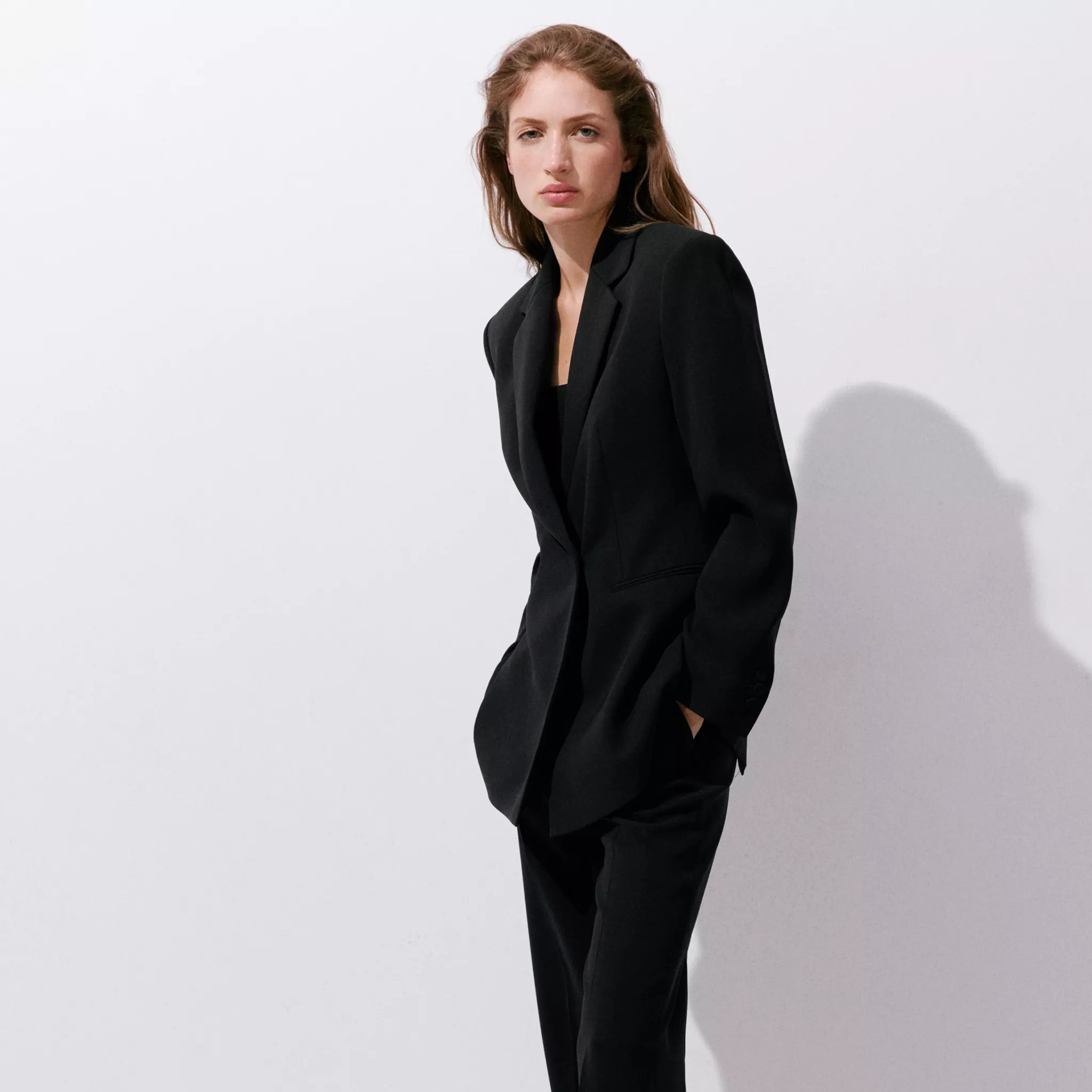 Blazer traje cruzada cinturón
