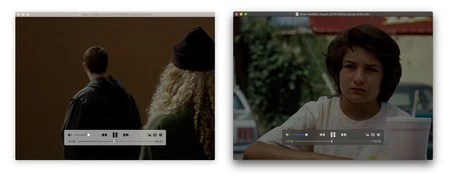 ライトモードとダークモードのIINA。