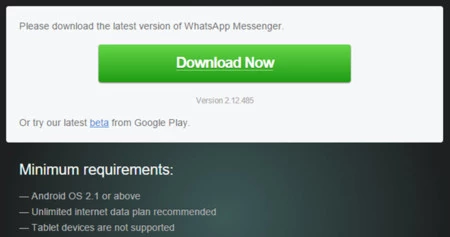 これまでWhatsAppは2.1以降Androidと互換性がありました