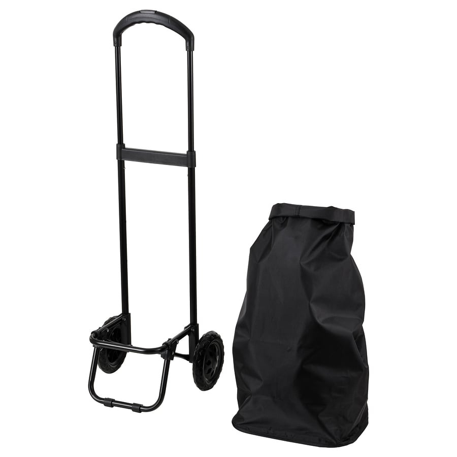 RADARBULLE Carrito de compra, negro, 33x24x68 cm/38 litros