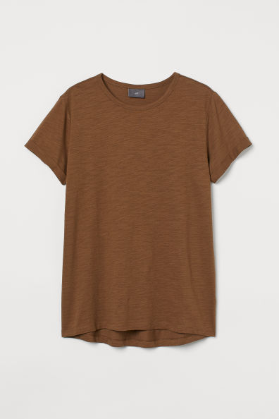 Camiseta marrón en punto flameado