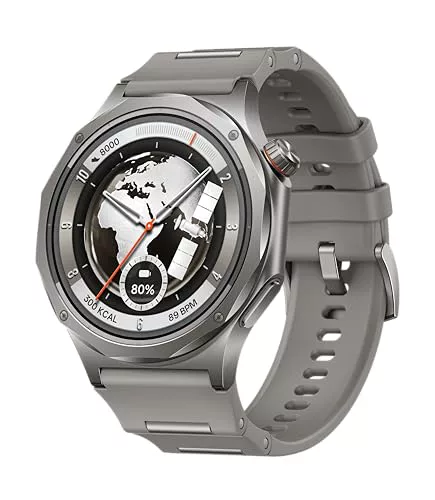 OPPO Watch X3 Smartwatch con Wear OS, Pantalla AMOLED 1.5”, Batería hasta 16 días, ECG y Salud en 60s, GPS Dual, Resistente IP69/5ATM, Titanio y Cristal Zafiro, Misty Titanium