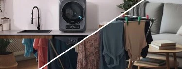 Ádios al tendedero en el salón en invierno, esta minisecadora compacta es ideal para pisos pequeños y no procisa instalación 