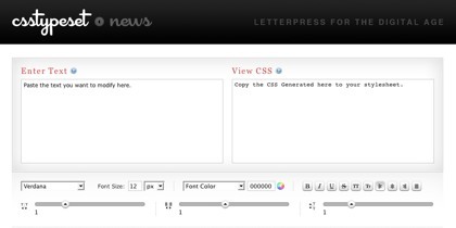 TabCreatr y CSS Type Set, ayudando a crear hojas de estilos CSS